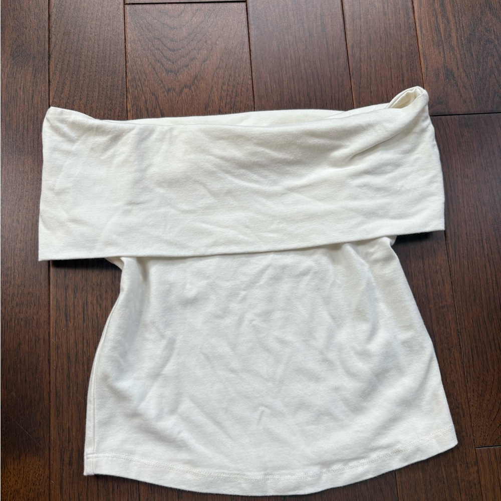 Aerie Cream Off-Shoulder Top